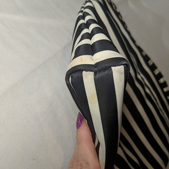 Kate Spade Flatiron Cammy Striped Nylon Shoulder Bag Purse Black White Crossbody - Picture 16 of 16